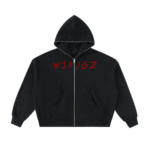 zipup,hoodie,zip,wingz,red